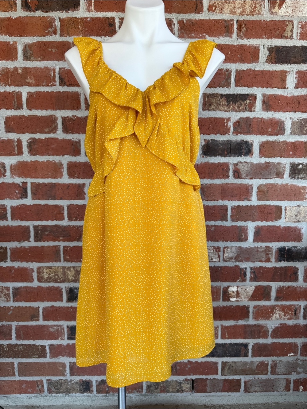 Sugarlips Mustard Yellow Ruffle Mini Dress